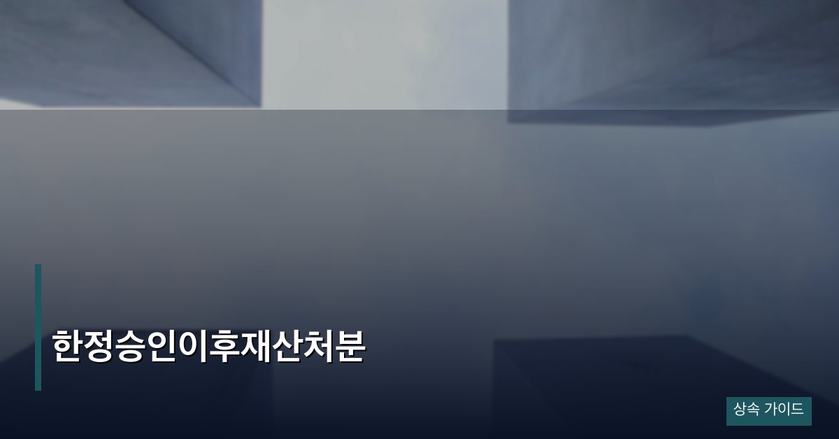 한정승인이후재산처분