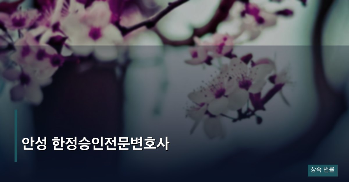 안성 한정승인전문변호사