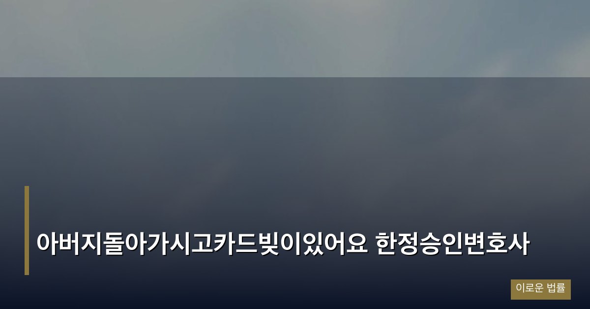 아버지돌아가시고카드빚이있어요 한정승인변호사