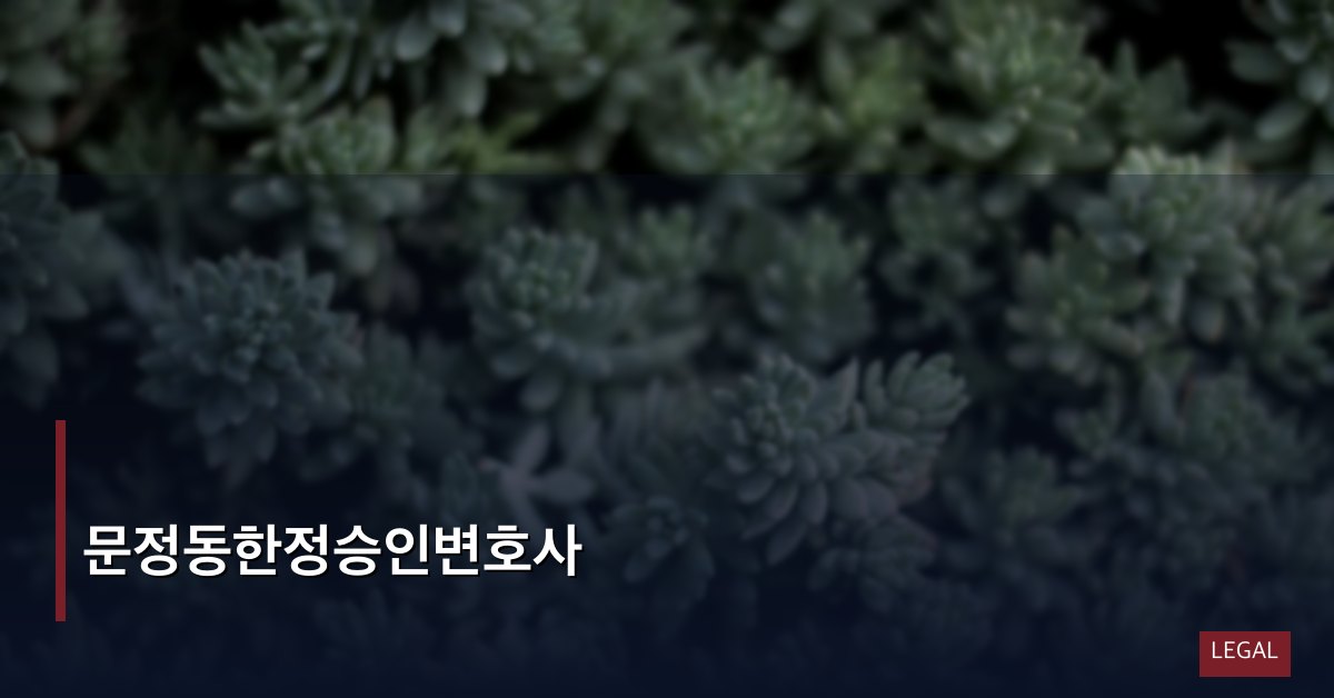 문정동한정승인변호사