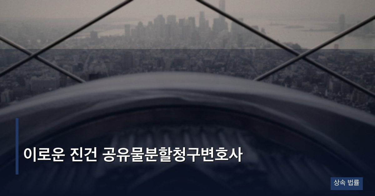 이로운 진건 공유물분할청구변호사