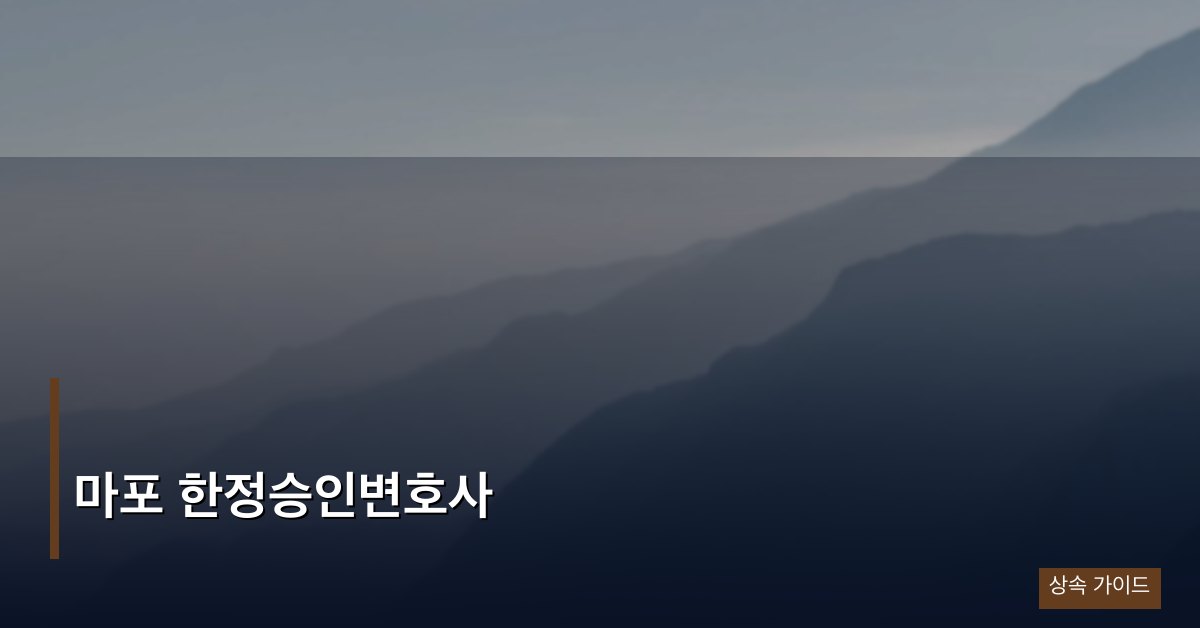 마포 한정승인변호사