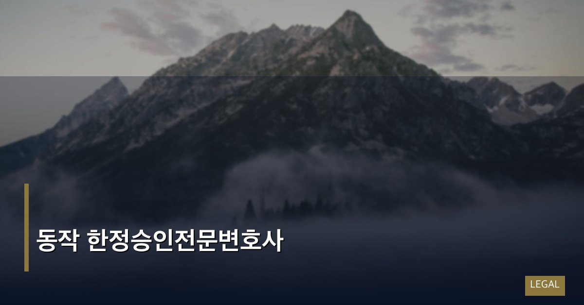 동작 한정승인전문변호사