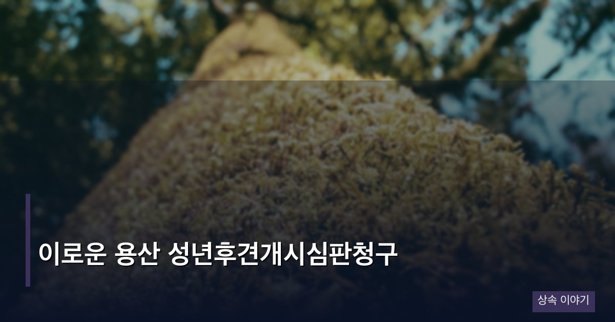 이로운 용산 성년후견개시심판청구
