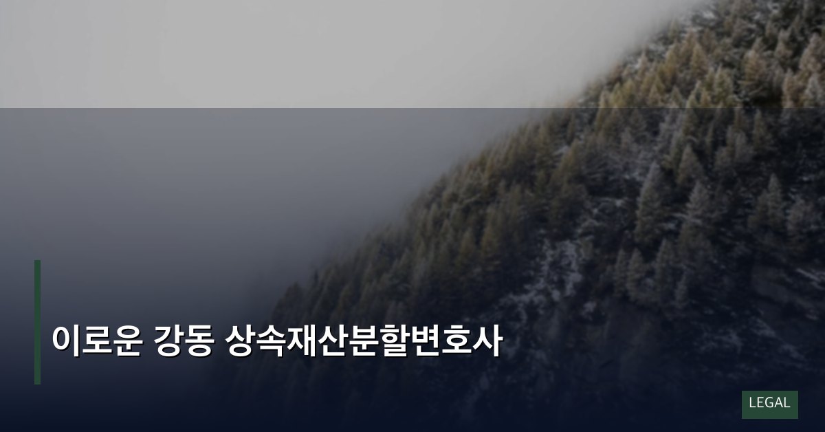 이로운 강동 상속재산분할변호사